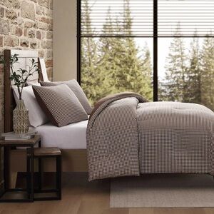 Eddie Bauer Brown Houndstooth Queen Comforter Set